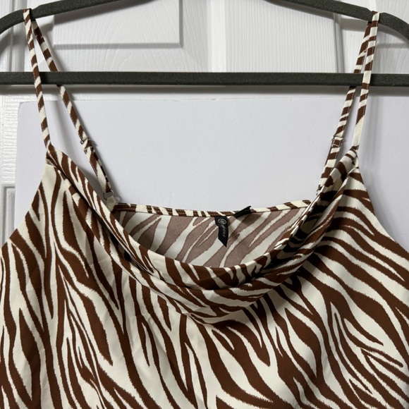 NWT VERSONA CAMI Brown/Cream ZEBRA PRINT Draped Front NWT - Picture 7 of 8